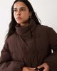 Mango Mango puffer jacket with mandarin buttons in brown - 1