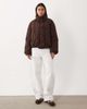 Mango Mango puffer jacket with mandarin buttons in brown - 2