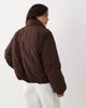 Mango Mango puffer jacket with mandarin buttons in brown - 4