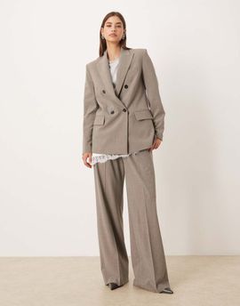 Mango Mango Puglia tailored flared pants in gray - part of a set
