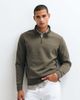 Mango Mango quarter zip sweatshirt in khaki-Green - 1