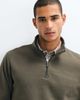 Mango Mango quarter zip sweatshirt in khaki-Green - 2