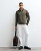 Mango Mango quarter zip sweatshirt in khaki-Green - 3