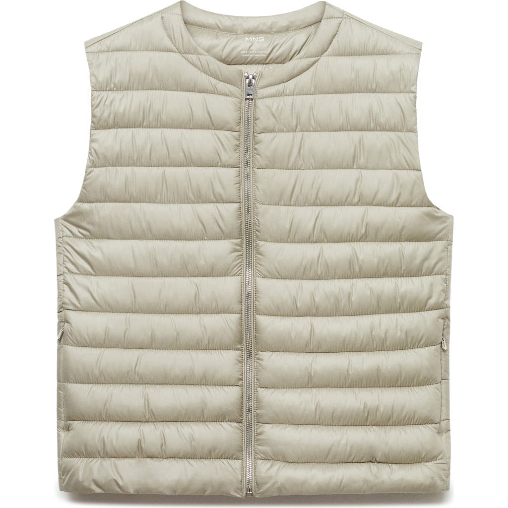 MANGO MANGO Quilted Front Zip Vest