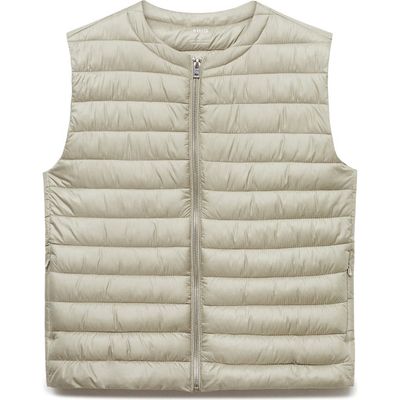 MANGO MANGO Quilted Front Zip Vest