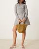 Mango Mango raffia bucket bag with lining in tan-Brown - 2