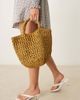 Mango Mango raffia bucket bag with lining in tan-Brown - 4