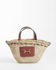 Mango Mango raffia bucket crossbody bag in beige-Neutral - 1