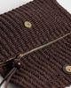 Mango Mango raffia clutch bag in brown - 3
