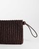 Mango Mango raffia clutch bag in brown - 4