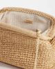 Mango Mango raffia clutch with detatchable chain in beige-Neutral - 3