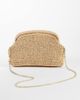 Mango Mango raffia clutch with detatchable chain in beige-Neutral - 4