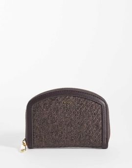 Mango Mango raffia effect wallet in brown