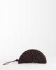Mango Mango raffia fan clutch bag in brown - 4