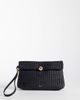 Mango Mango raffia look slouchy clutch bag in black - 1