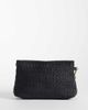Mango Mango raffia look slouchy clutch bag in black - 4