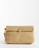 Mango Mango raffia look slouchy clutch purse in tan-Neutral - 1