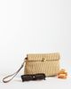 Mango Mango raffia look slouchy clutch purse in tan-Neutral - 2