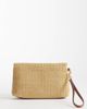 Mango Mango raffia look slouchy clutch purse in tan-Neutral - 4