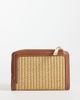 Mango Mango raffia look zip up wallet in tan-Neutral - 4