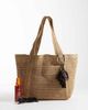 Mango Mango raffia tote bag in beige-Neutral - 2