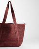 Mango Mango raffia tote bag in berry-Red - 4