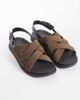 Mango Mango real leather cross strap sandals in brown - 1