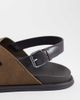 Mango Mango real leather cross strap sandals in brown - 4