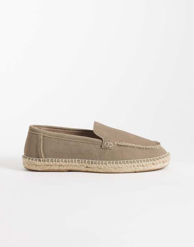 Mango Mango real leather espadrilles in stone-Neutral
