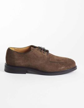 Mango Mango real leather lace up brogues in brown