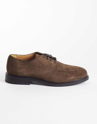Mango Mango real leather lace up brogues in brown