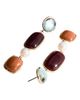 MANGO MANGO Resin & Imitation Pearl Tiered Long Earrings - 3