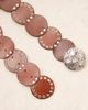 Mango Mango retro studded leather disc belt in brown - 2
