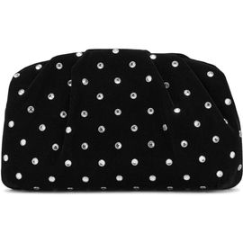 MANGO MANGO Rhinestone Velvet Clutch