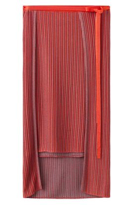 MANGO MANGO Ribbed Overlay Midi Skirt