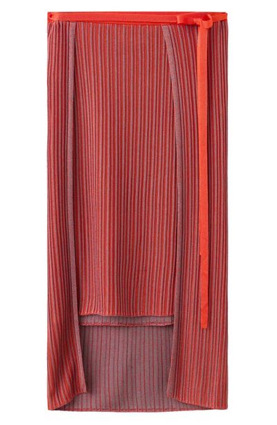 MANGO MANGO Ribbed Overlay Midi Skirt