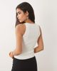 Mango Mango ribbed tank top with lace trim in white - 4