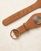 Mango Mango rose emblem leather belt in brown - 2