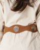 Mango Mango rose emblem leather belt in brown - 3