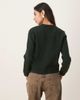 Mango Mango round neck cardigan with gold buttons in forest green - 3