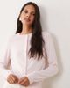 Mango Mango round neck cardigan with lace trim in pastel pink - 1