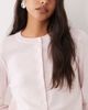 Mango Mango round neck cardigan with lace trim in pastel pink - 2