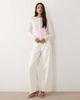 Mango Mango round neck cardigan with lace trim in pastel pink - 3