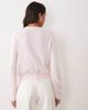 Mango Mango round neck cardigan with lace trim in pastel pink - 4