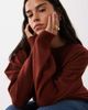 Mango Mango round neck fine knit sweater in burgundy-Red - 1