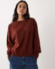 Mango Mango round neck fine knit sweater in burgundy-Red - 2