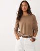 Mango Mango round neck lightweight sweater in light brown - 1