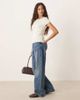 Mango Mango round neck short sleeve knit top in white - 2