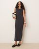 Mango Mango round neck straight fit dress in washed black - 1
