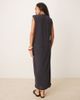 Mango Mango round neck straight fit dress in washed black - 3